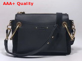 Chloe Small Roy Bag in Black Smooth and Suede Calfskin Replica