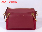 Chloe Small Roy Bag in Plum Purple Smooth and Suede Calfskin Replica