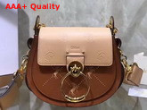 Chloe Small Tess Bag in Smooth Calfskin with a Mix of Little Horses Embroidery and Debossed Baroque C Caramel Replica