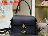 Chloe Small Tess Day Bag in Grained and Shiny Calfskin Black Replica
