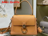 Chloe Small Tess Day Bag in Grained and Shiny Calfskin Light Brown Replica
