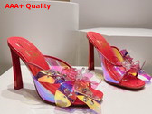 Christian Louboutin Flora Mules in Red Iridescent PVC Replica