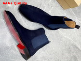 Christian Louboutin Samson Ankle Boot in Blue Veau Velours Replica