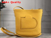 Delvaux Pin Mini Bucket Bag Yellow Taurillon Soft Leather Replica