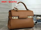 Delvaux Tempete Mini Top Handle Bag Brown Calfskin Leather Replica