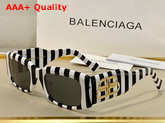 Balenciaga Rectangle Sunglasses Black and Wihte Stripe Replica