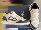 Dior B57 Mid Top Sneaker Black and Cream Smooth Calfskin and Beige Suede Replica