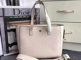 Dior Bee Shopper in Off White Grained Calfskin For Sale