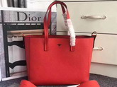 Dior Bee Shopper in Red Grained Calfskin For Sale