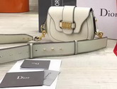 Dior D Fence Saddle Bag in White Calfskin For Sale