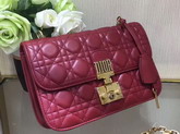 Dior Dioraddict Wallet On Chain Clutch in Oxblood Lambskin with Cannage Motif For Sale