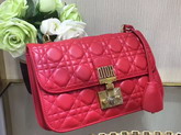 Dior Dioraddict Wallet On Chain Clutch in Red Lambskin with Cannage Motif For Sale