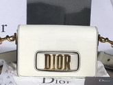 Dior Flap Bag with Slot Handclasp in Off White Calfskin Aged Gold Tone Metal For Sale