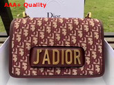 Dior J Adior Flap Bag in Burgundy Dior Oblique Jacquard Canvas Replica