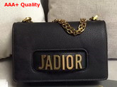 Dior J adior Flap Bag in Black Grained Calfskin Replica