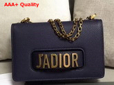 Dior J adior Flap Bag in Navy Blue Grained Calfskin Replica