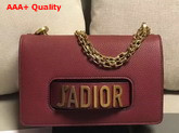 Dior J adior Flap Bag in Oxblood Grained Calfskin Replica