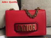 Dior J adior Flap Bag in Red Grained Calfskin Replica