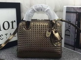 Dior Lily Bag Antique Brass Metallic Calfskin with Micro Cannage Motif for Sale