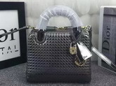 Dior Lily Bag Antique Silver Tone Metallic Calfskin with Micro Cannage Motif for Sale