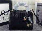 Dior Lily Bag Black Patent Calfskin with Micro Cannage Motif for Sale
