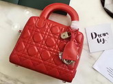 Dior Lily Bag in Red Cannage Lambskin for Sale