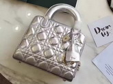 Dior Lily Bag in Silver Cannage Lambskin for Sale