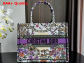 Dior Medium Dior Book Tote Ecru Multicolor Dior 4 Saisons Ete Soleil Embroidery Replica