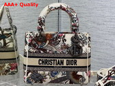 Dior Medium Lady D Lite Bag Ecru Multicolor Dior Jardin d Hiver Embroidery Replica