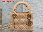 Dior Mini Lady Dior Bag in Rose Des Vents Patent Cannage Calfskin Replica