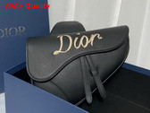 Dior Saddle Bag Black Grained Calfskin with Dior Ribbon Signature Replica