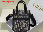 Dior Safari North South Mini Tote Bag Beige and Black Dior Oblique Jacquard and Black Grained Calfskin Replica