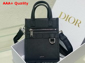 Dior Safari North South Mini Tote Bag Black Grained Calfskin Replica