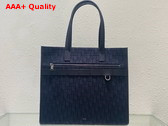 Dior Safari Tote Bag Black Dior Oblique Jacquard and Grained Calfskin Replica