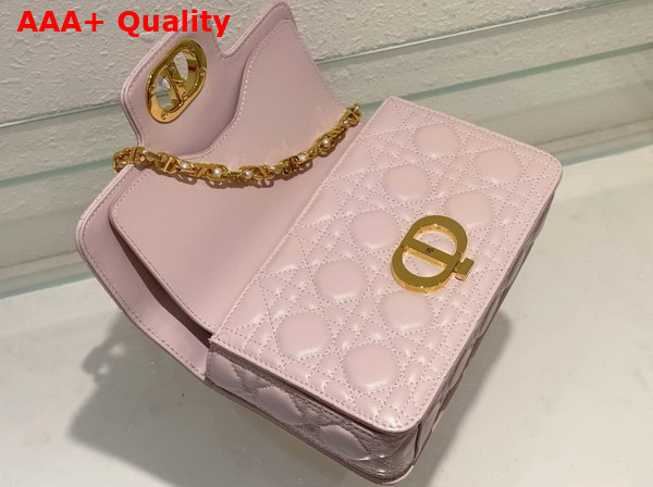 Dior Small Dior Jolie Top Handle Bag Powder Pink Cannage Calfskin Replica