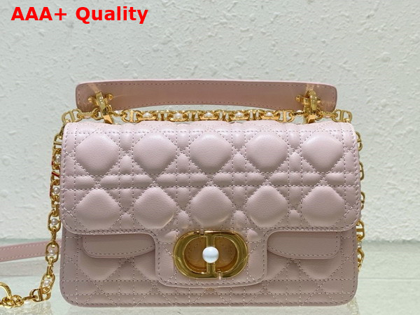 Dior Small Dior Jolie Top Handle Bag Powder Pink Cannage Calfskin Replica