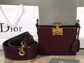 Dior Small Dioraddict Lockbox Bag in Smooth Amaranth Coloured Calfskin For Sale