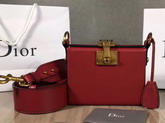 Dior Small Dioraddict Lockbox Bag in Smooth Red Calfskin For Sale