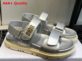 Dioract Sandal in Silver Lambskin Replica