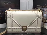 Diorama Bag in Beige Studded Lambskin For Sale