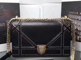 Diorama Bag in Black Studded Lambskin For Sale