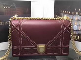 Diorama Bag in Bordeaux Studded Lambskin For Sale