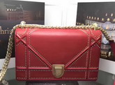 Diorama Bag in Red Studded Lambskin For Sale