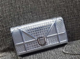 Diorama Wallet On Chain Pouch Metallic Silver for Sale