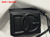 Dolce Gabbana Calfskin Crossbody Bag with Logo Black Replica