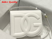 Dolce Gabbana Calfskin Crossbody Bag with Logo White Replica