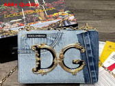 Dolce Gabbana DG Girls Bag in Patchwork Cenim and Plain Calfskin Denim Replica