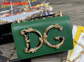 Dolce Gabbana Nappa Leather DG Girls Shoulder Bag in Green Replica