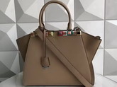 Fendi 3Jours Natural Coloured Leather Shopper Bag with Studs For Sale