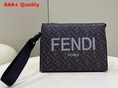 Fendi Clutch Pack Black FF Fabric Pouch Replica